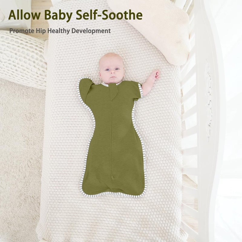 Roksuma Transitional Swaddle 6-9 Months Baby Wearable Blanket, 2-Pack Infant Sleep Sack Arms up Swaddles with 2-Way Zipper Arms In/Out 100% Cotton 0.8 Tog Baby Transition Swaddle Sack (Large 20-27lbs) - Image 3